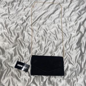 Black microfiber purse